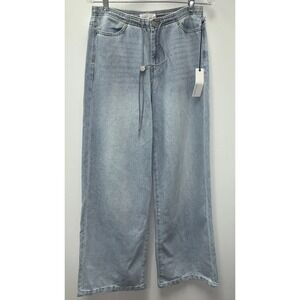 Habitual Jeans Women's Size 4/27 Jade ? Wide Leg  Denim Drawstring Lt Blue